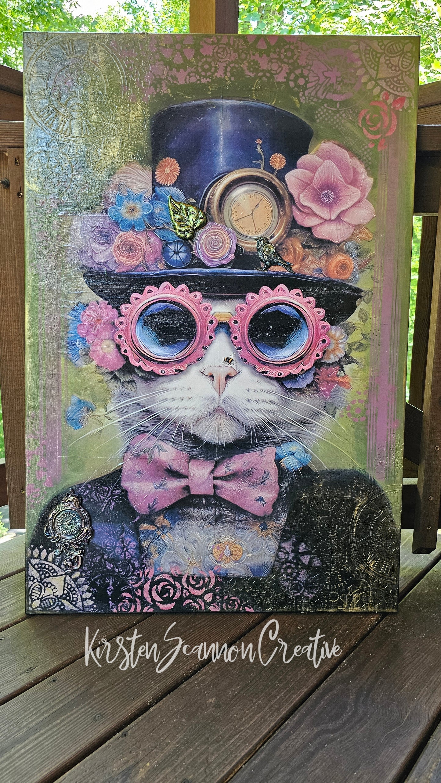 Not Your Outdoor Cat Mixed Media Canvas