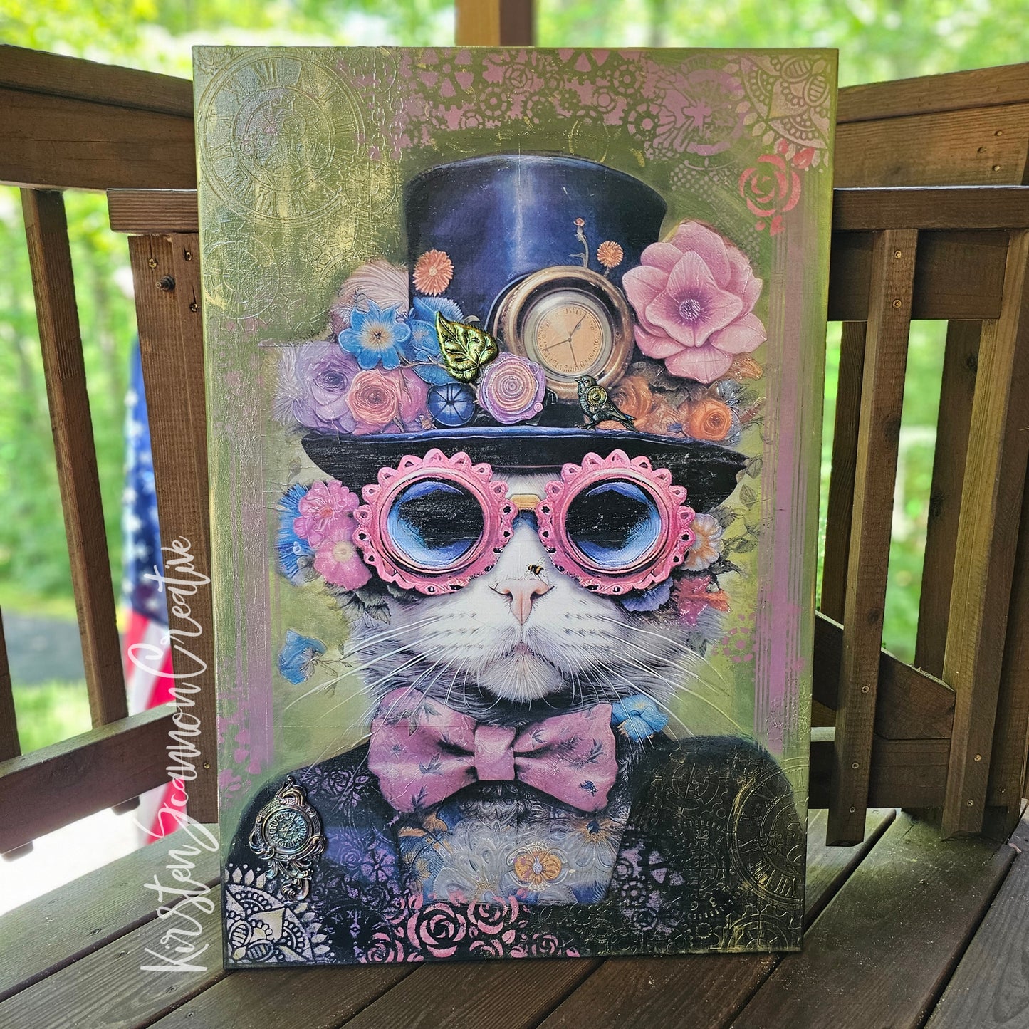 Not Your Outdoor Cat Mixed Media Canvas