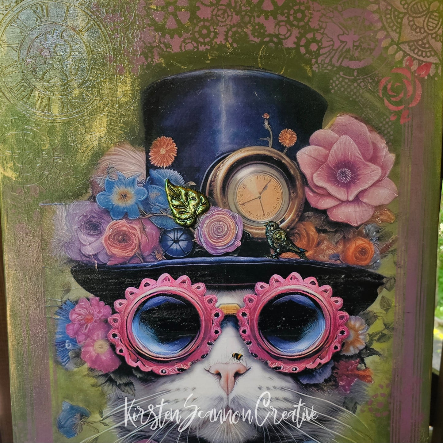 Not Your Outdoor Cat Mixed Media Canvas