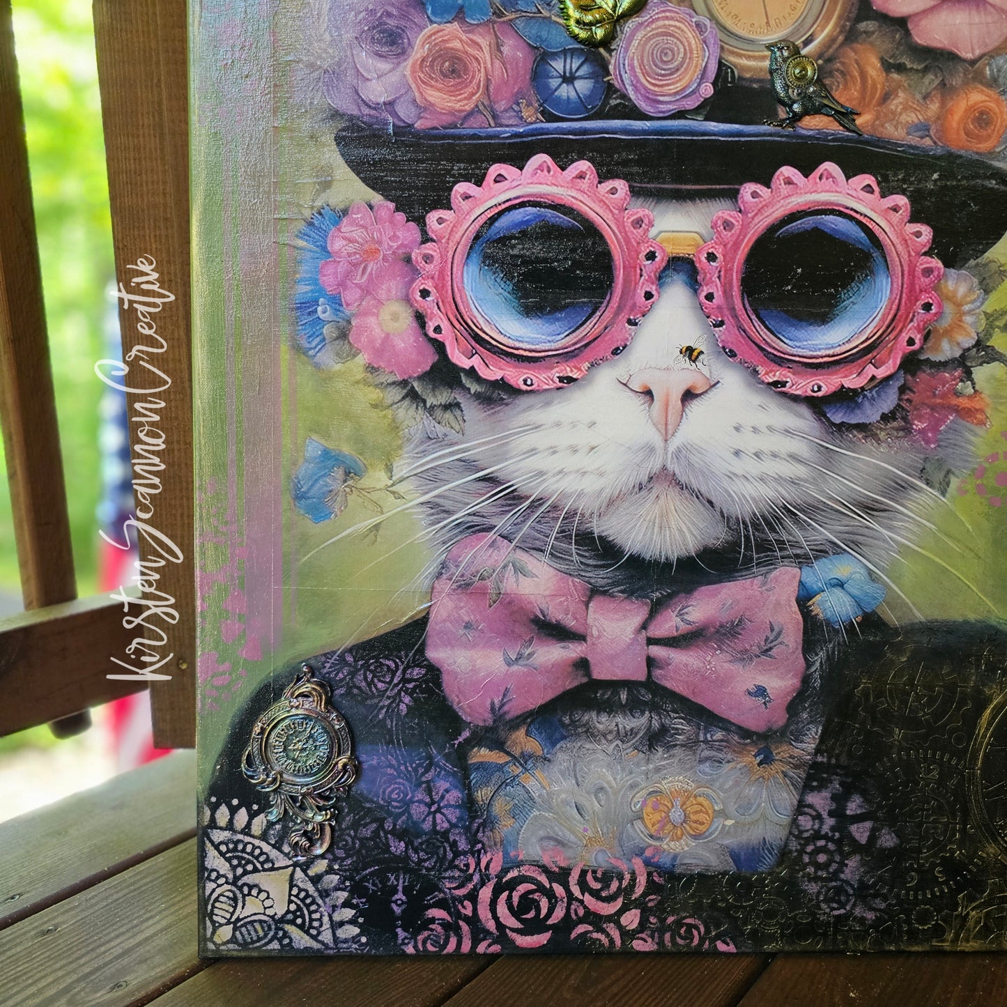 Not Your Outdoor Cat Mixed Media Canvas
