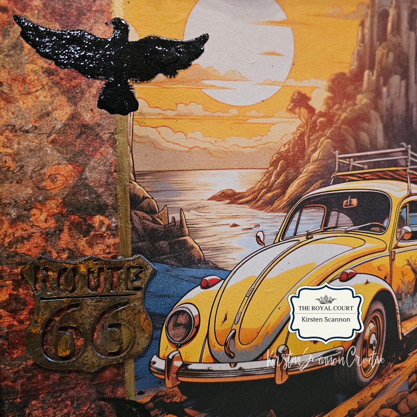 Desert Beetle Mixed Media Canvas