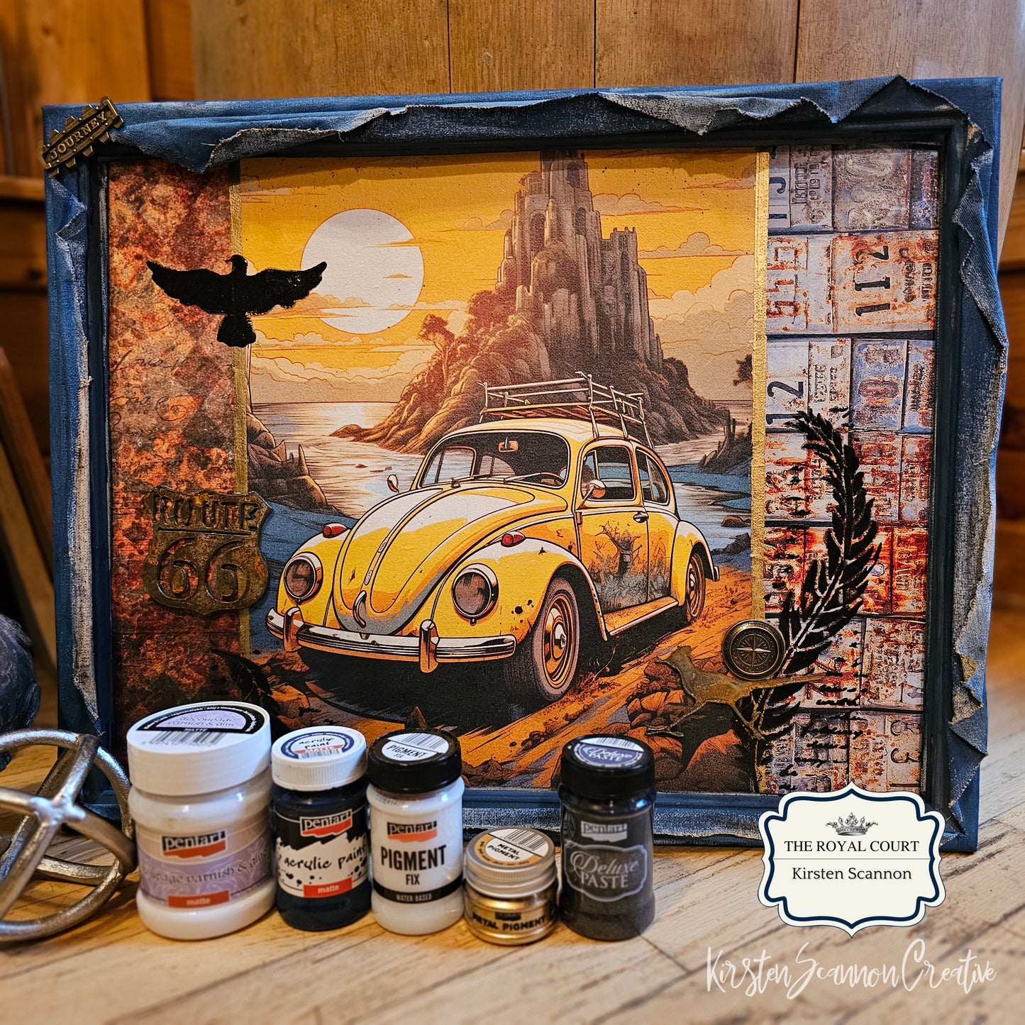 Desert Beetle Mixed Media Canvas