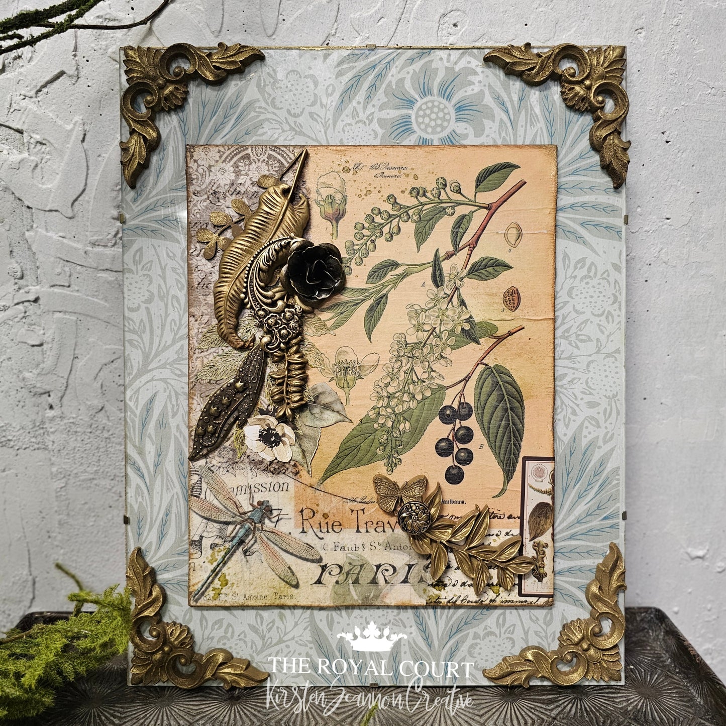 Flora Fauna Mixed Media Wall Hanging