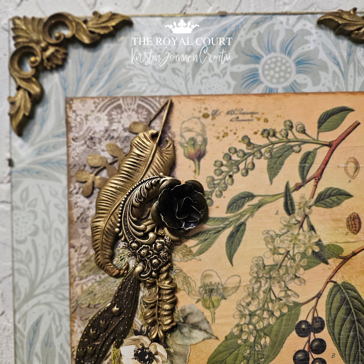 Flora Fauna Mixed Media Wall Hanging
