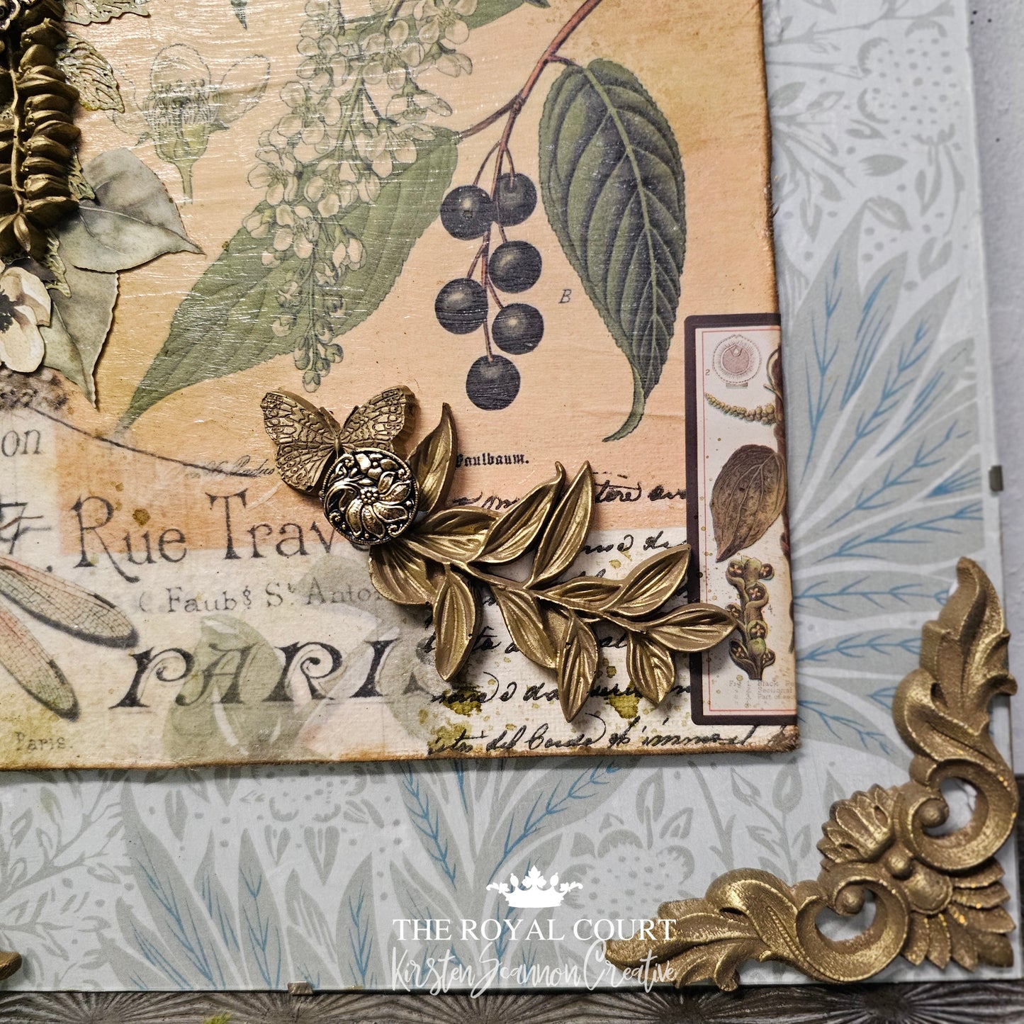 Flora Fauna Mixed Media Wall Hanging