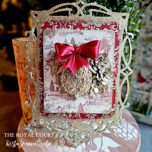 Strawberries and Champagne Christmas Mixed Media Wall Hanging