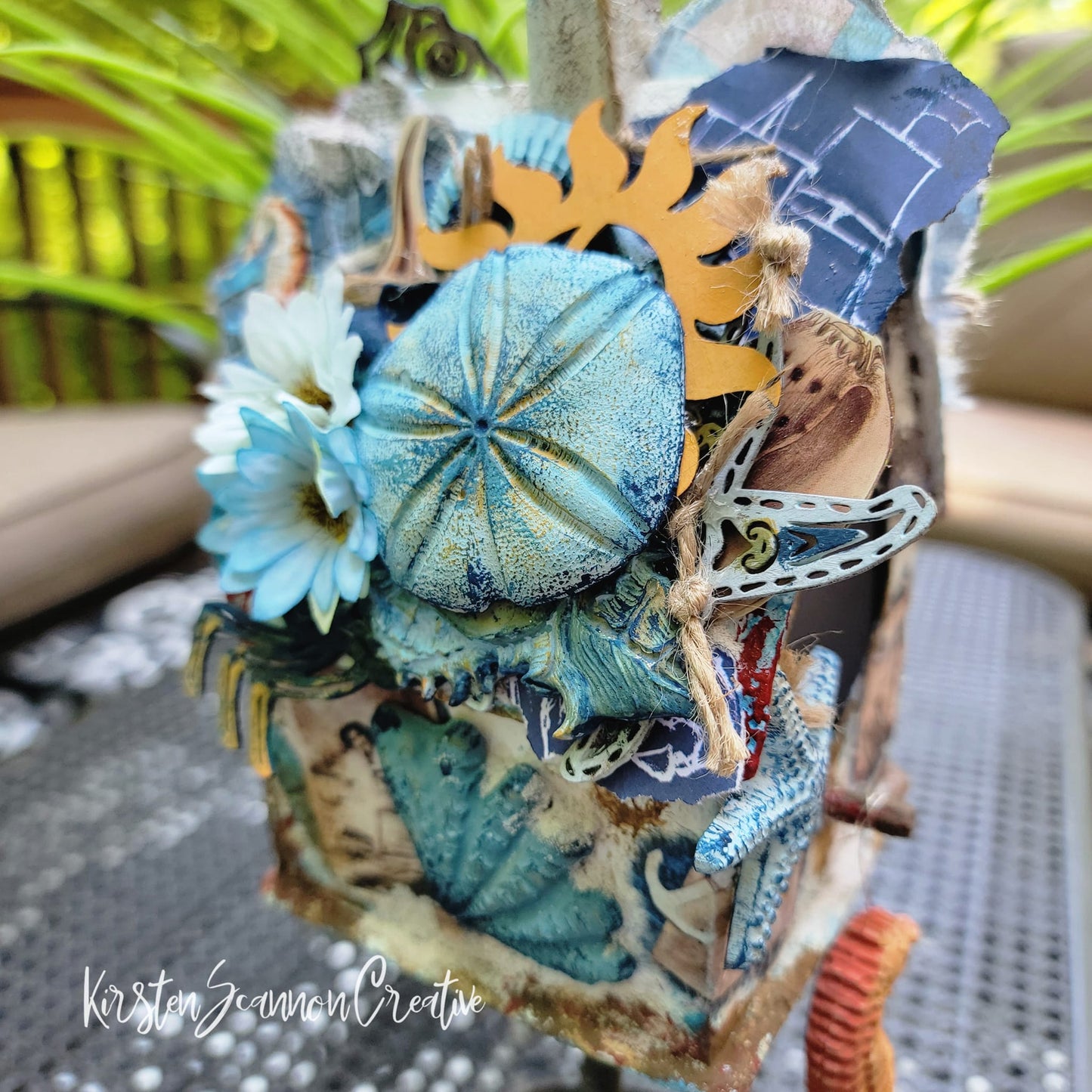 Beachcomber Corral Mixed Media Birdhouse