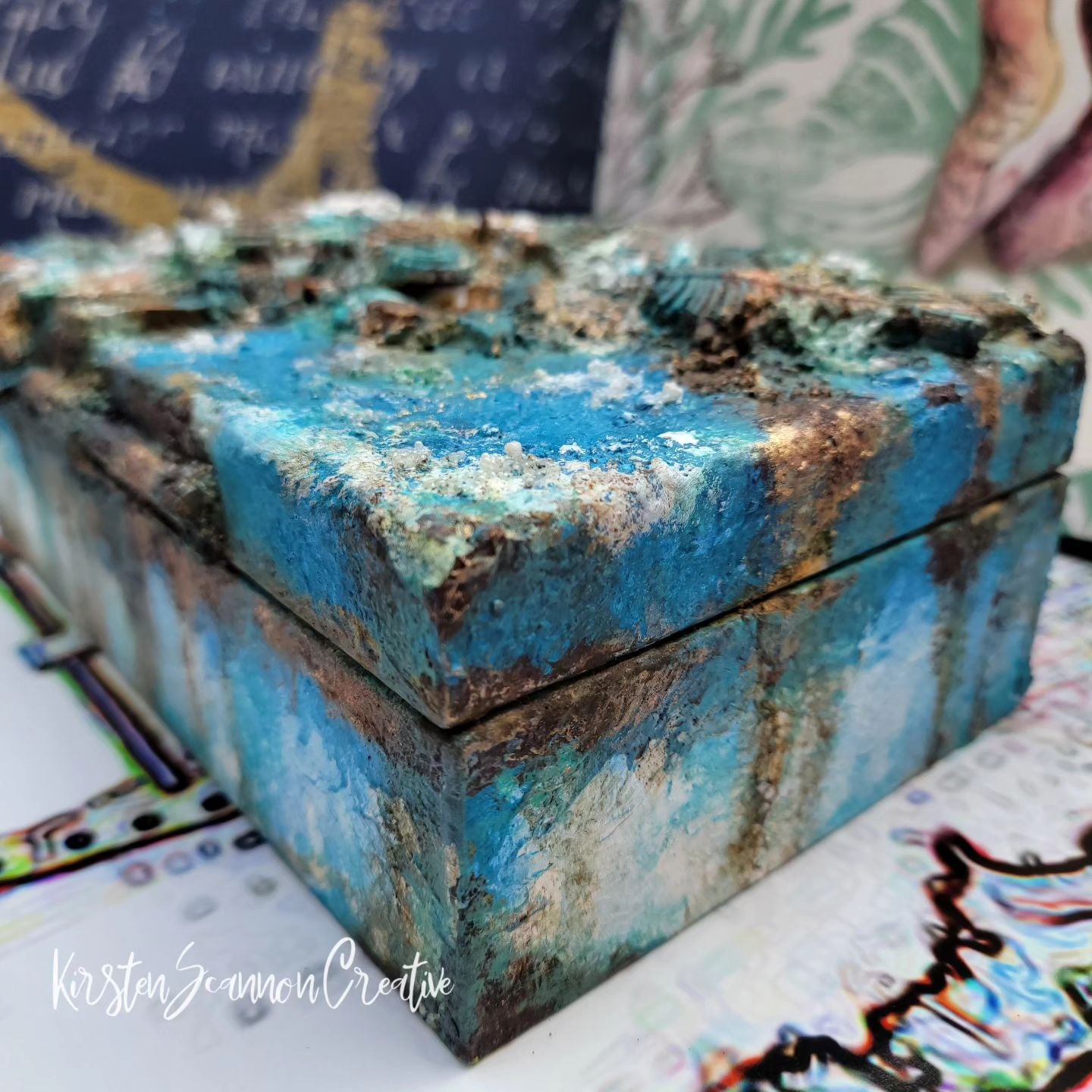 Crabby Box Artisanal Décor Refinished Cigar Box