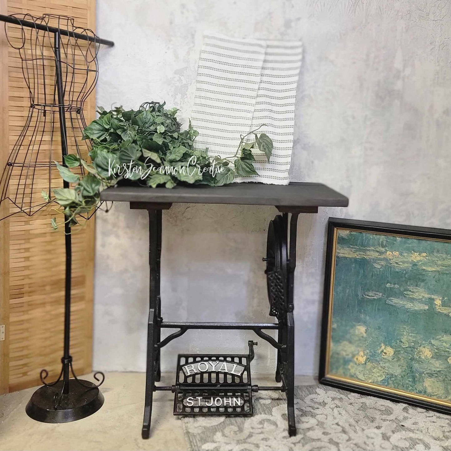Restored Royal St. John Sewing Table Base Accent Table