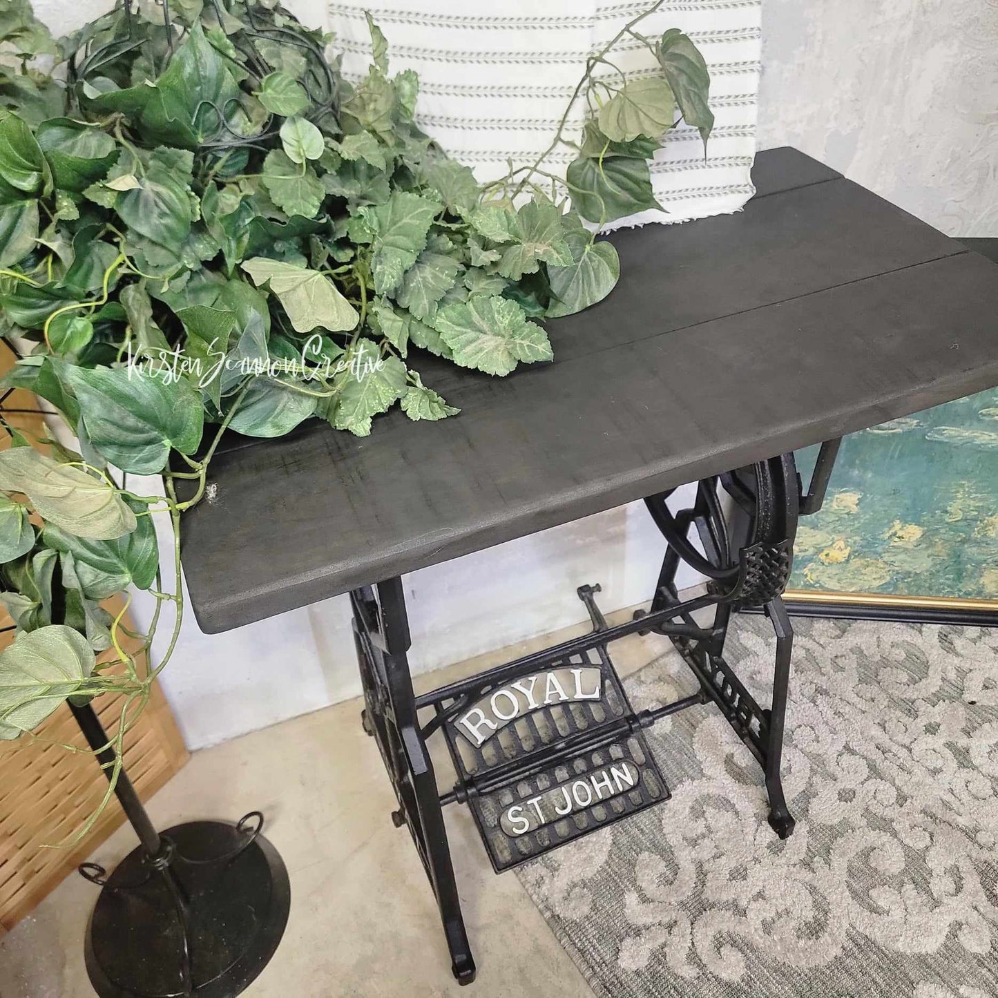 Restored Royal St. John Sewing Table Base Accent Table