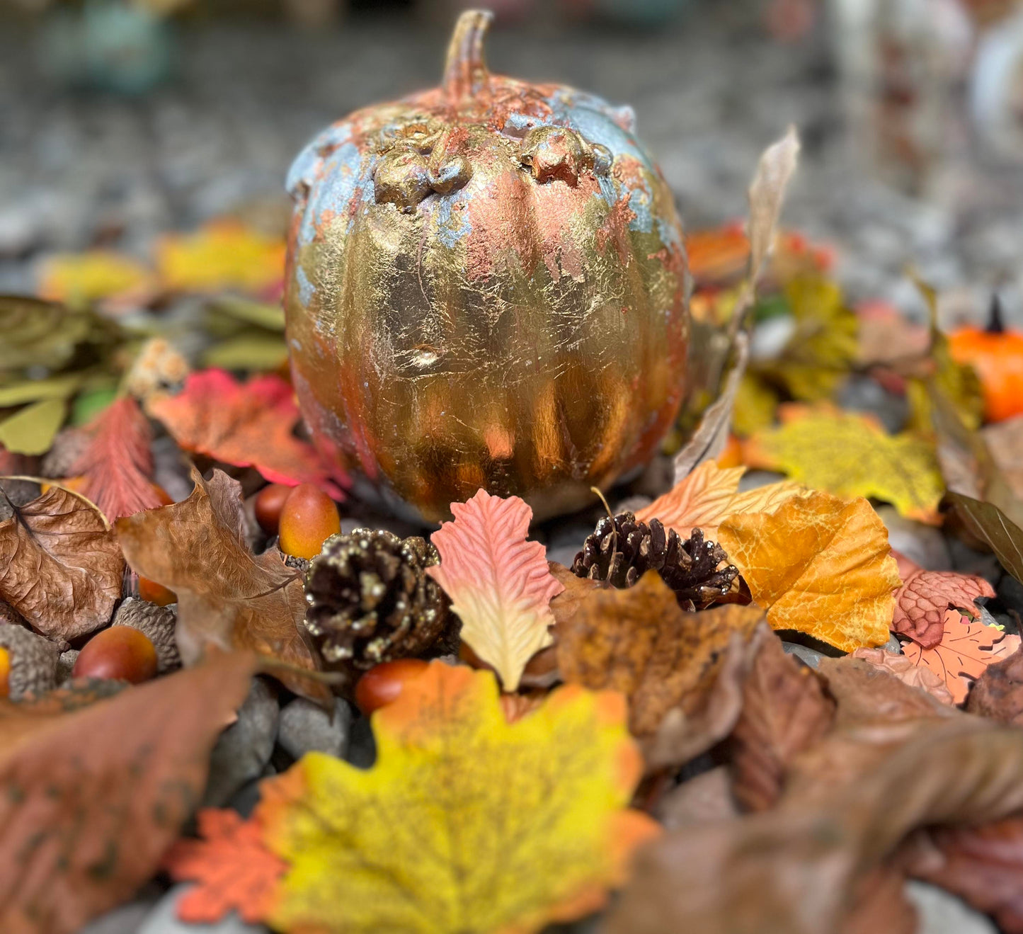 Precious Metals Pumpkin Table Décor - Home Décor - Autumn - Fall