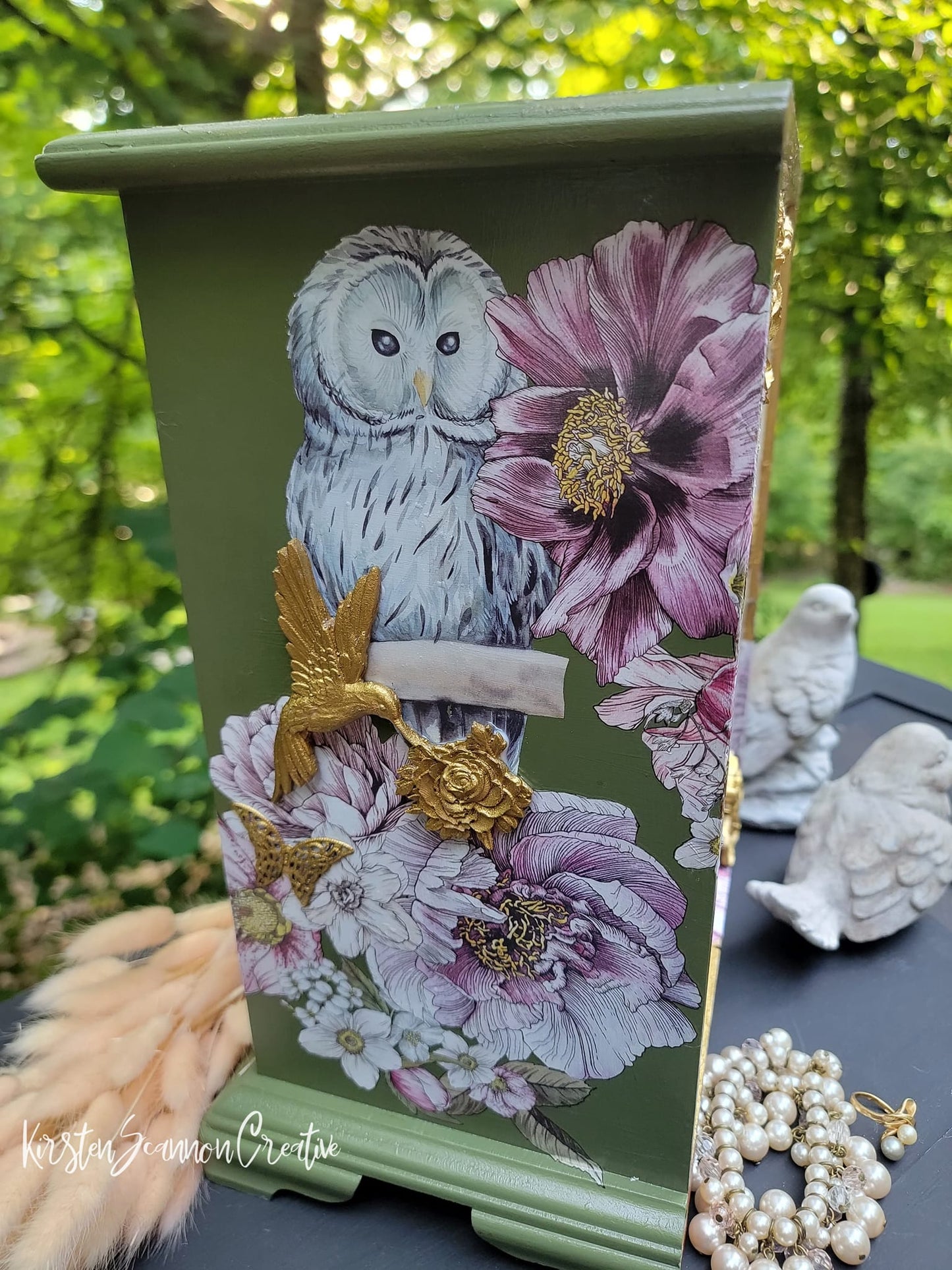 SOLD Hootiful Steampunk Vintage Style Jewelry Box