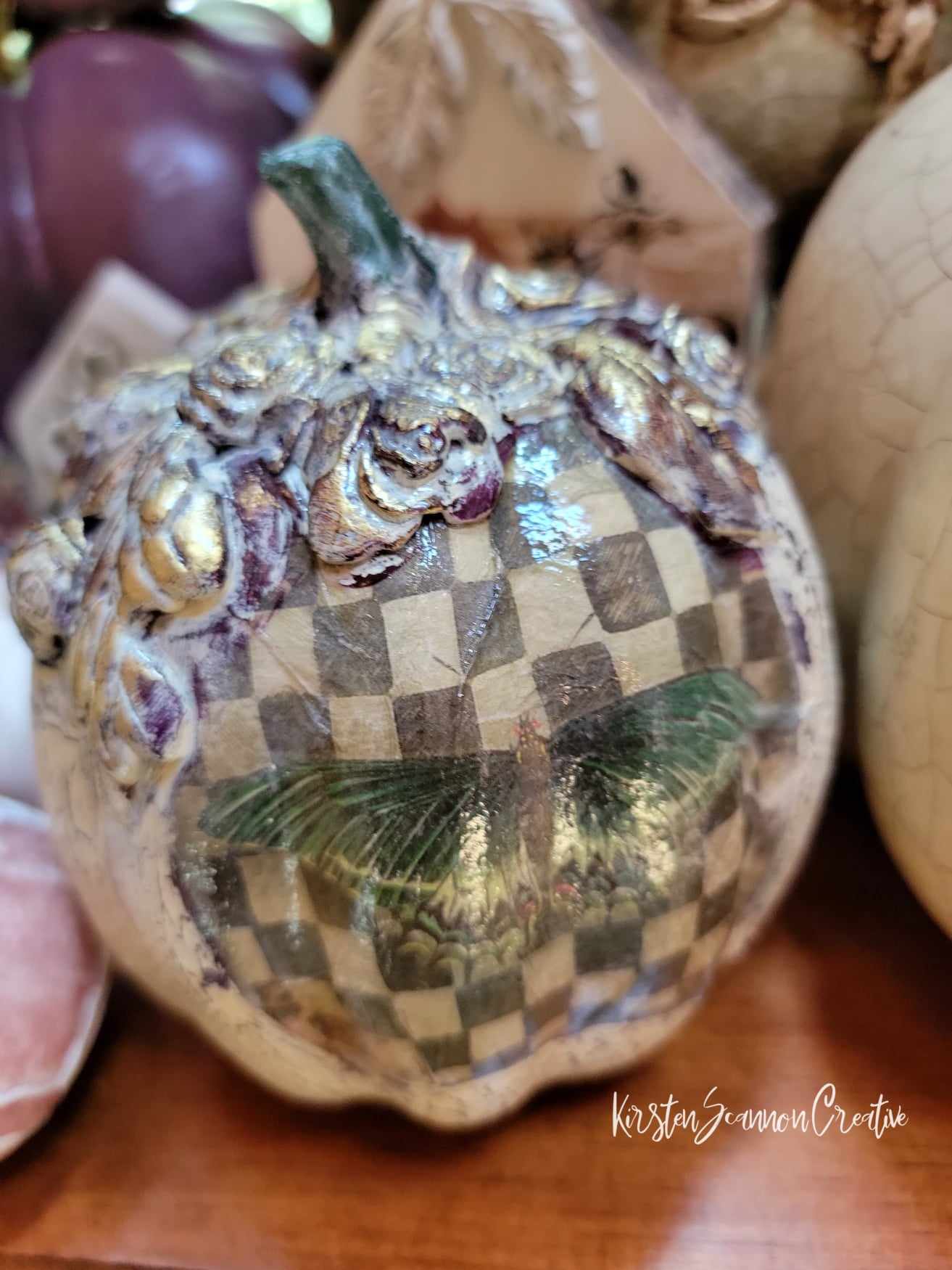 Mothy Pumpkin Decoupaged Foam Pumpkin Table Décor - Home Décor - Autumn - Fall