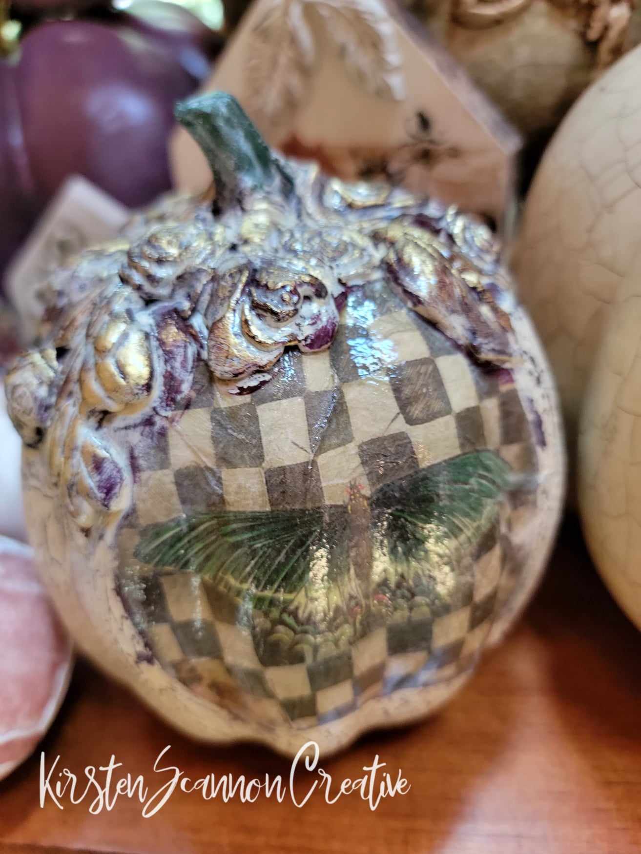 Mothy Pumpkin Decoupaged Foam Pumpkin Table Décor - Home Décor - Autumn - Fall