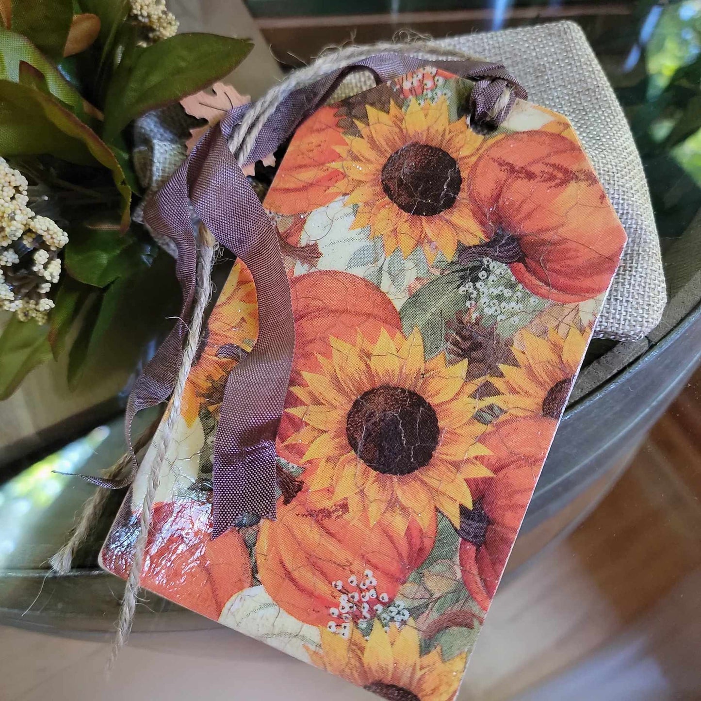 Sunflowers & Pumpkins Decor Tag Decor Tag