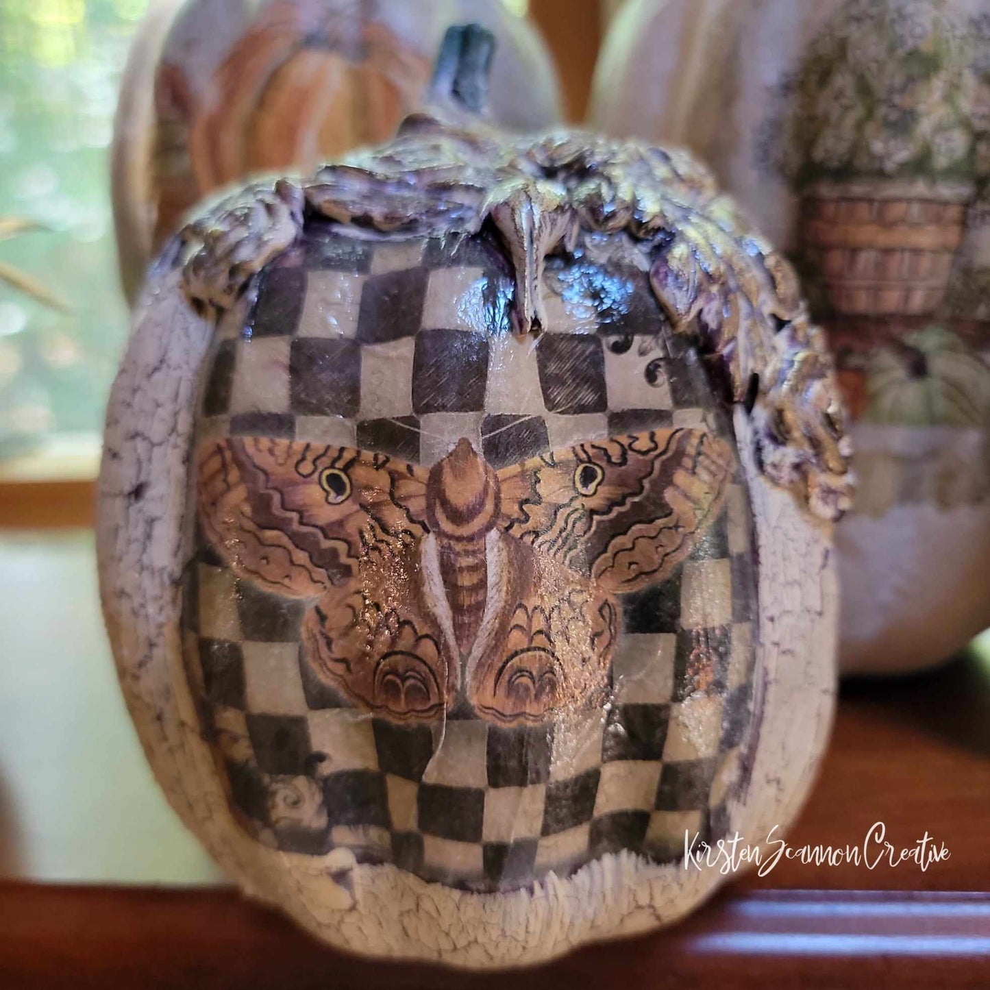 Mothy Pumpkin Decoupaged Foam Pumpkin Table Décor - Home Décor - Autumn - Fall