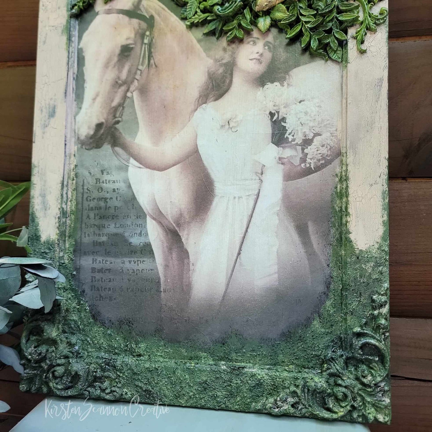 Twilight Forest Walk Decoupaged Artwork, Wallhanging, Hearth Leaner