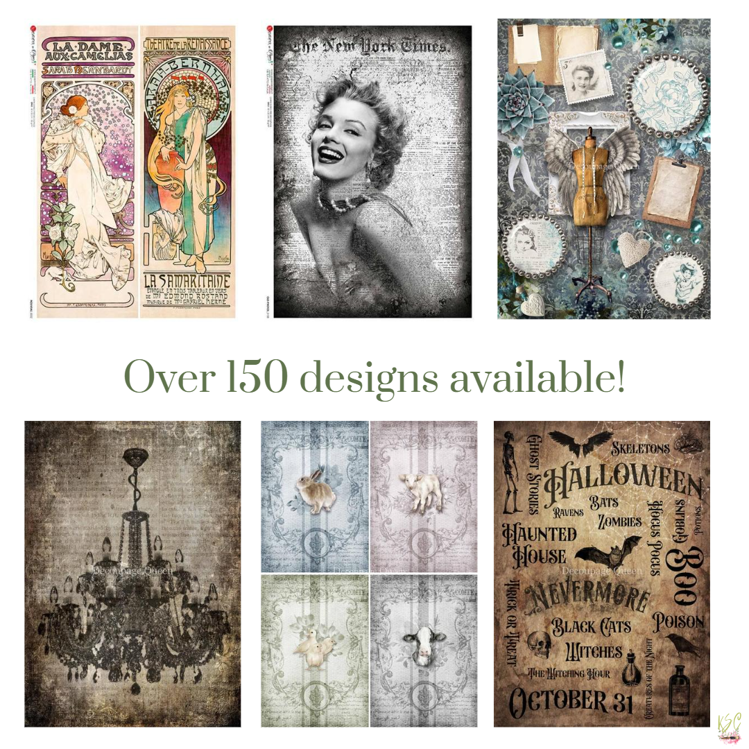 PREORDER | 1st - 10th Monthly | Large Format Rice Paper Decoupage Queen & Washipaper by Paper Designs | Large Decoupage Paper | A0 A1 A2
