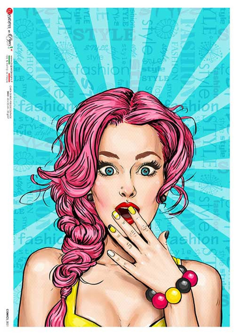 Paper Designs Washipaper Rice Paper for Decoupage COMICS 0031 A4