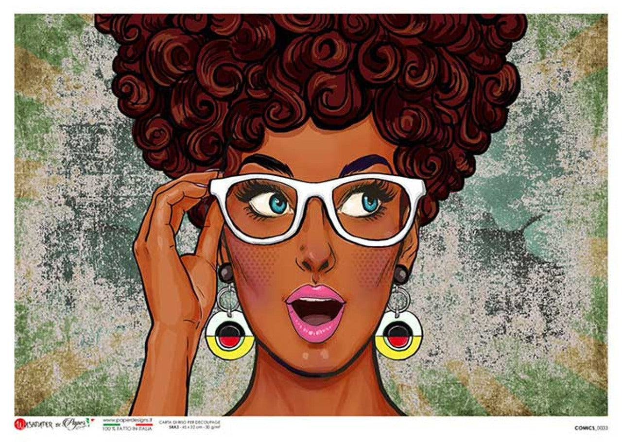 Paper Designs Washipaper Rice Paper for Decoupage COMICS 0033 A4