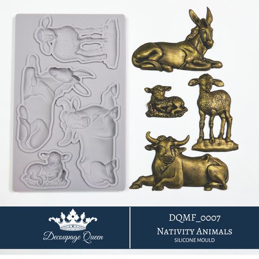 Decoupage Queen Nativity Animals Silicone Mould- Limited Edition