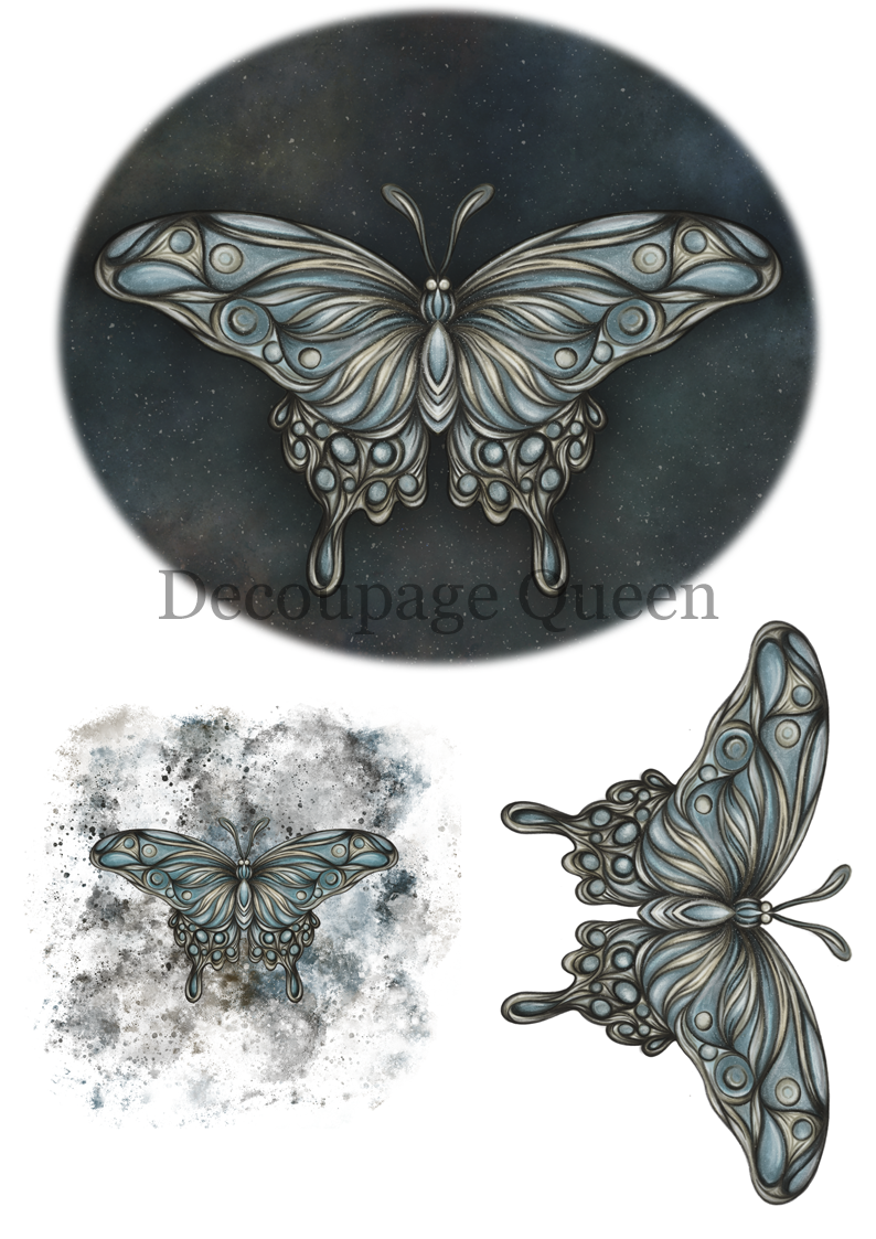 Decoupage Queen A3-A4 Rice Paper Dainty and the Queen Hand Drawn Butterfly