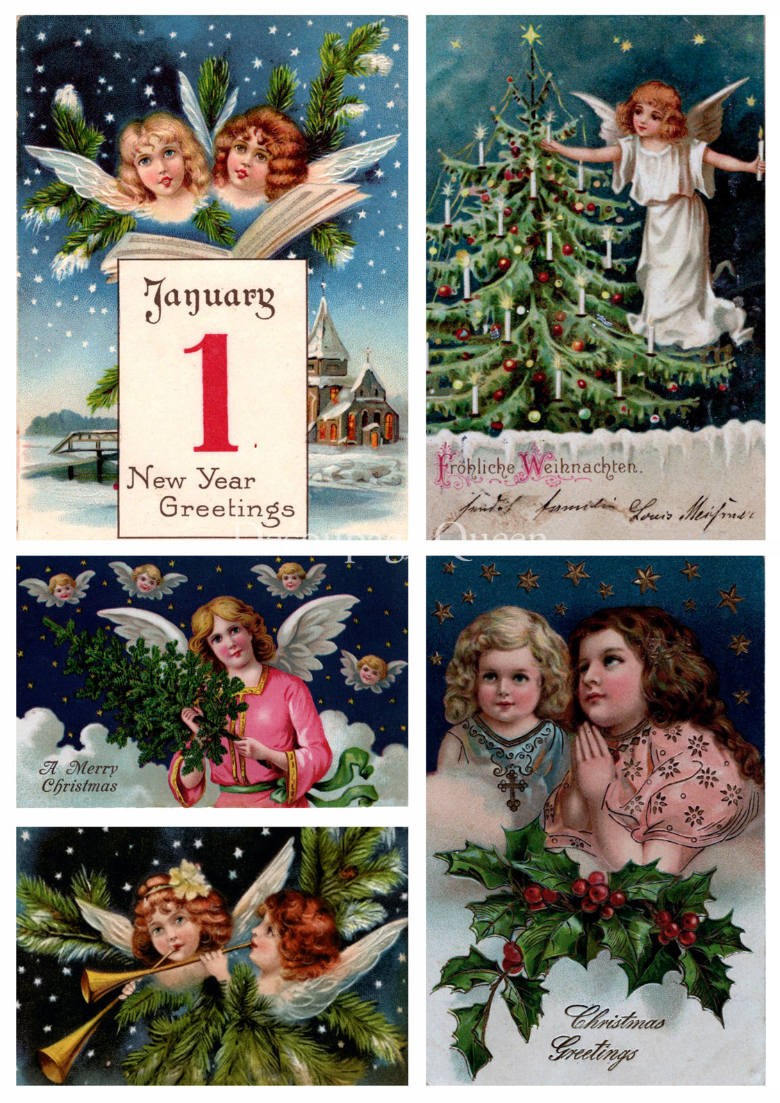 Decoupage Queen Rice Paper Starry Cherubs A4