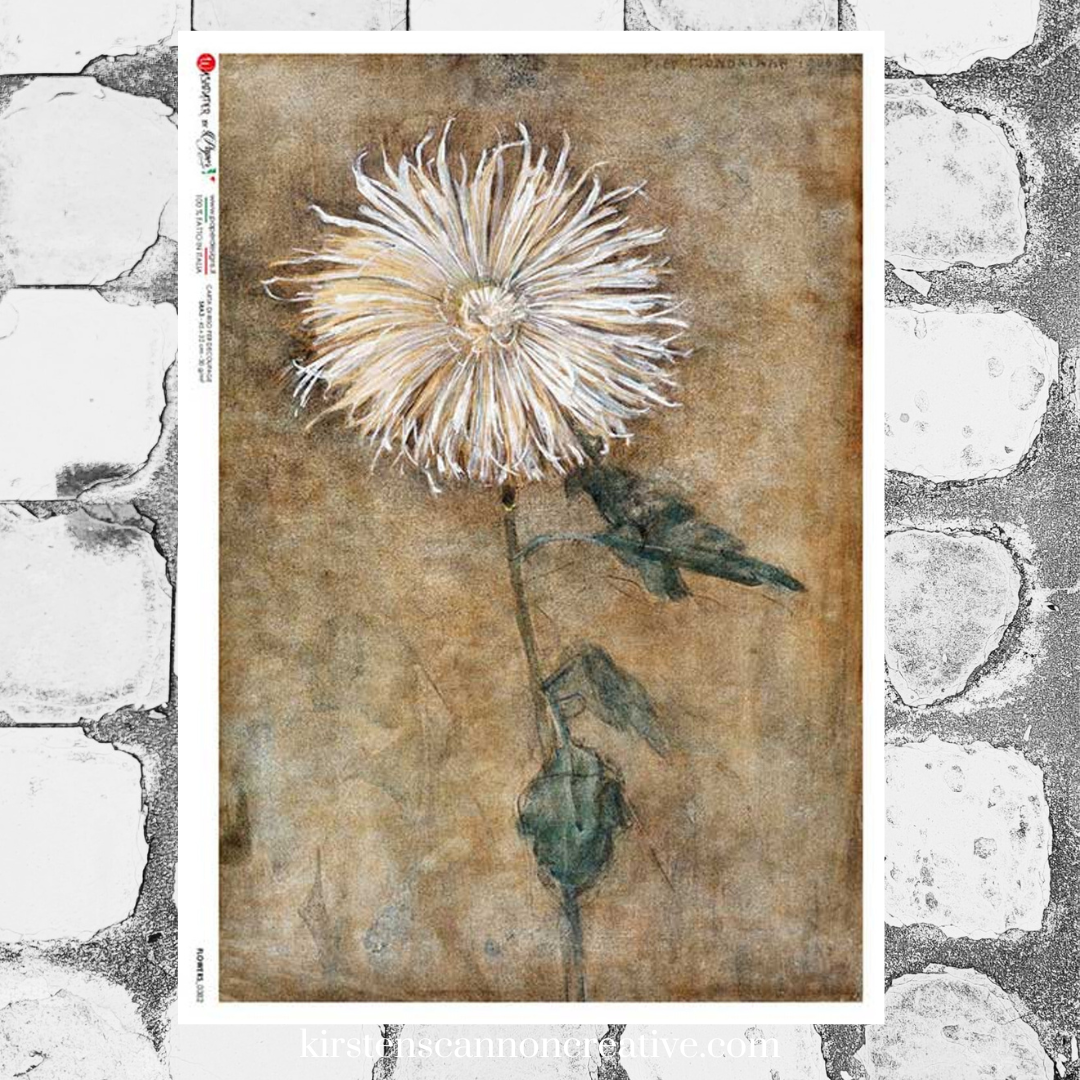 Paper Designs Washipaper Rice Paper for Decoupage FLOWERS 0382 A2