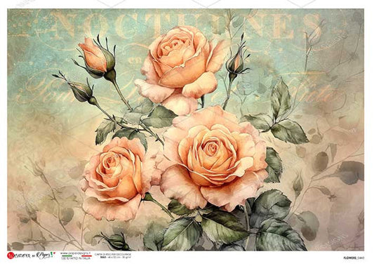 Paper Designs Washipaper A2 Decoupage Rice Paper Flowers 0106