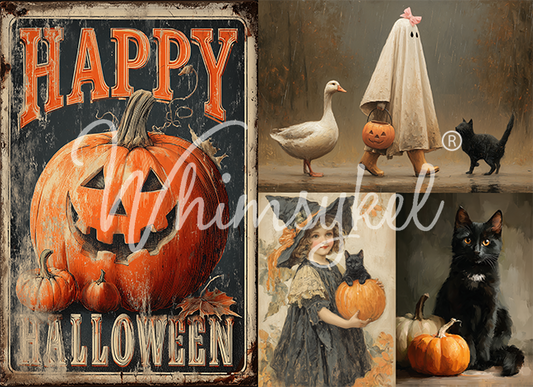 Whimsykel Designs 18 lb Decoupage Tissue Paper 29x21" Happy Halloween