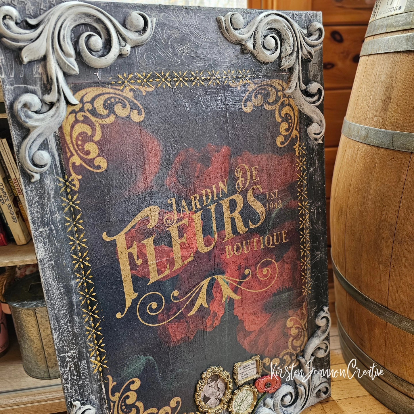 "The Boutique" Mixed Media Canvas, Wall Art