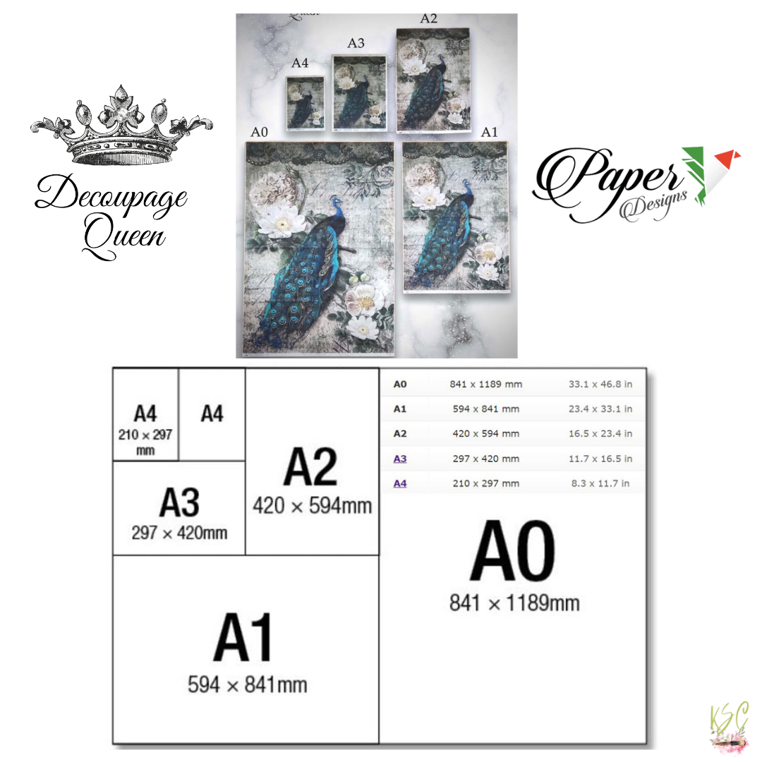 Decoupage Queen A4 Rice Paper Dainty and the Queen - Sketches