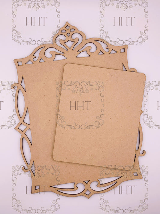 Handcrafted Holiday Traditions MDF Large Plaque with Center Overlay, 2 pieces