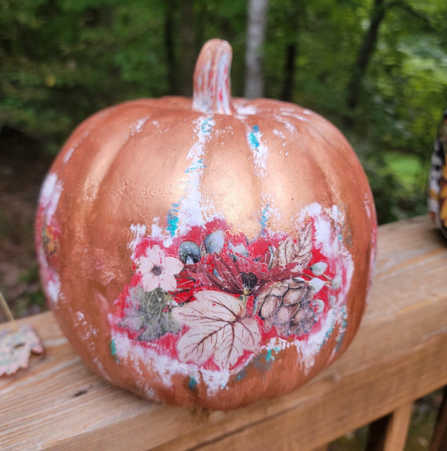 Coppery Red Truck Pumpkin Table Décor - Home Décor - Autumn - Fall