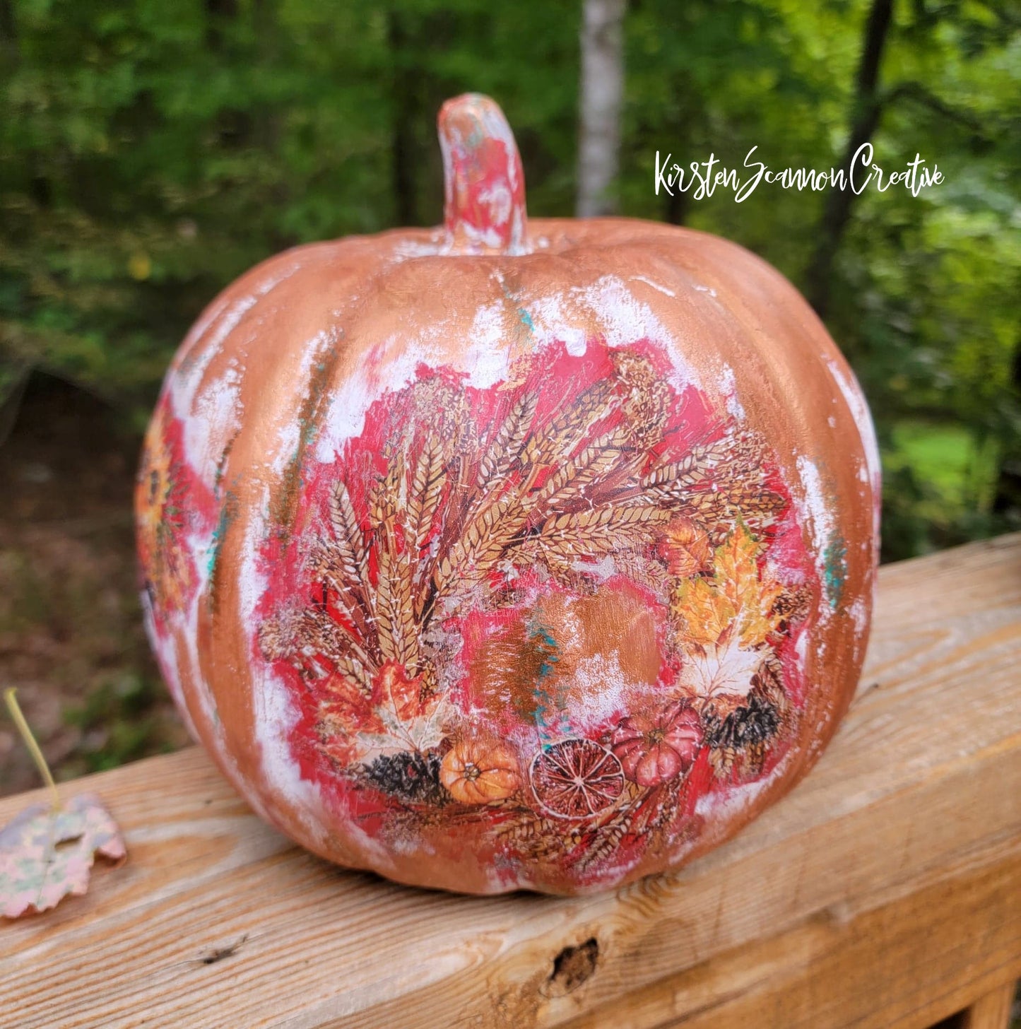 Coppery Red Truck Pumpkin Table Décor - Home Décor - Autumn - Fall