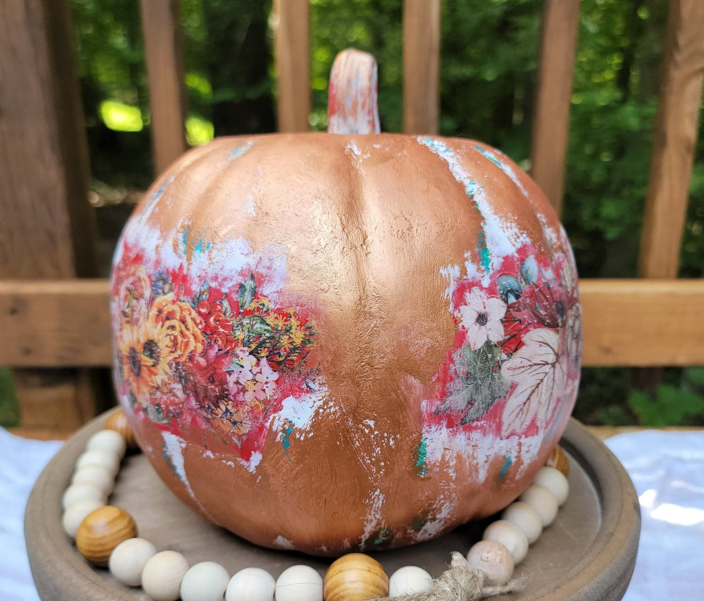 Coppery Red Truck Pumpkin Table Décor - Home Décor - Autumn - Fall