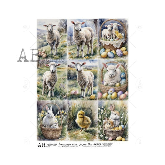AB Studios A4 Rice Paper for Decoupage 4668