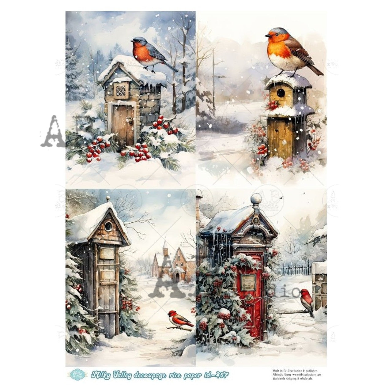 AB Studios A4 Rice Paper for Decoupage MV457
