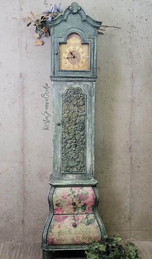 SOLD Floor Clock "Rose Garden" Grandmother Clock