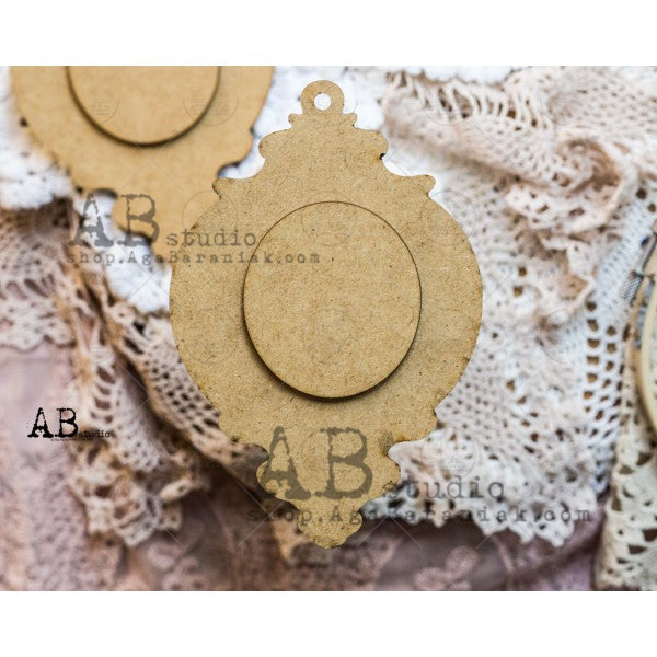 AB Studios HDF Decoupage Base Ornament 15 cm 0036