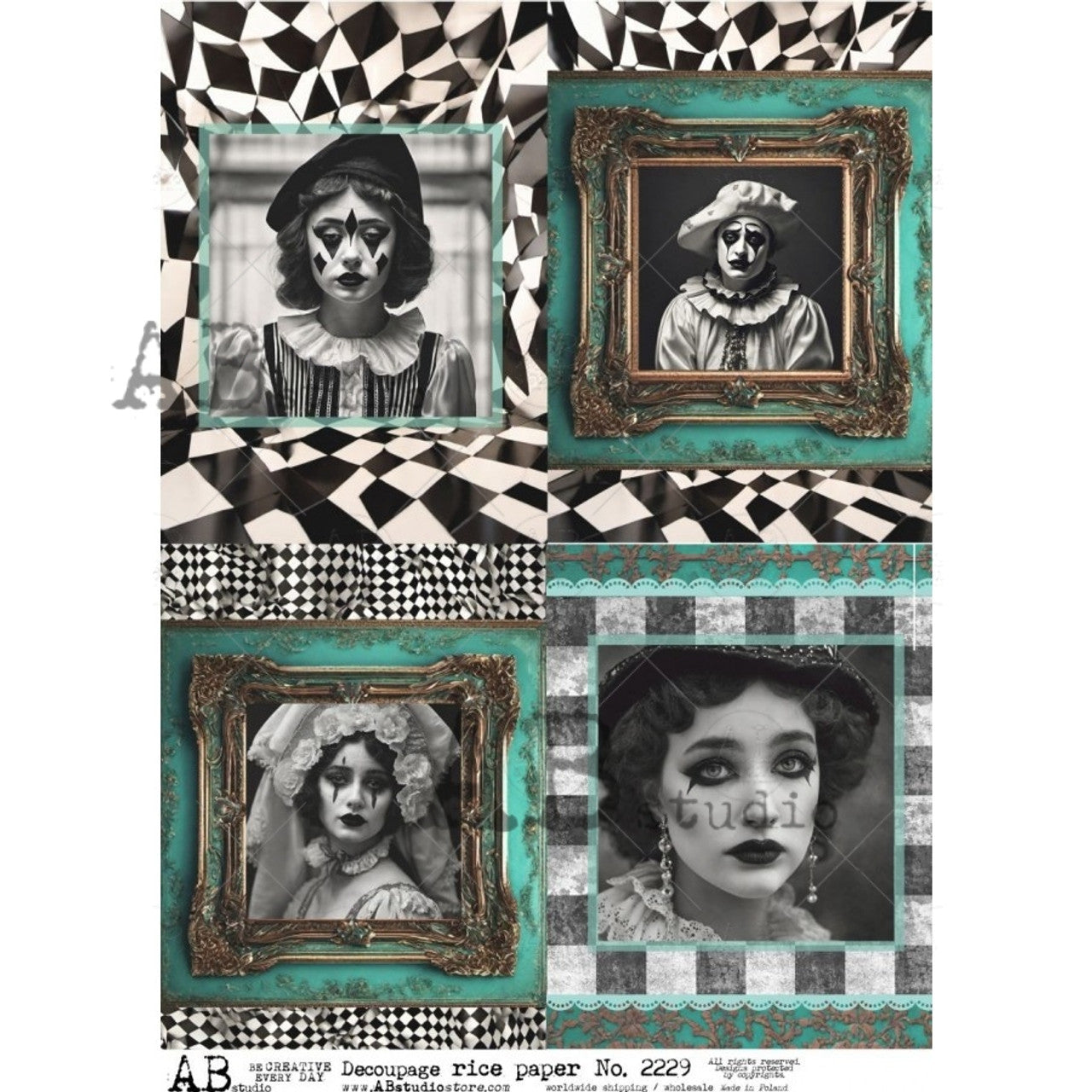 AB Studios A4 Rice Paper for Decoupage 2229