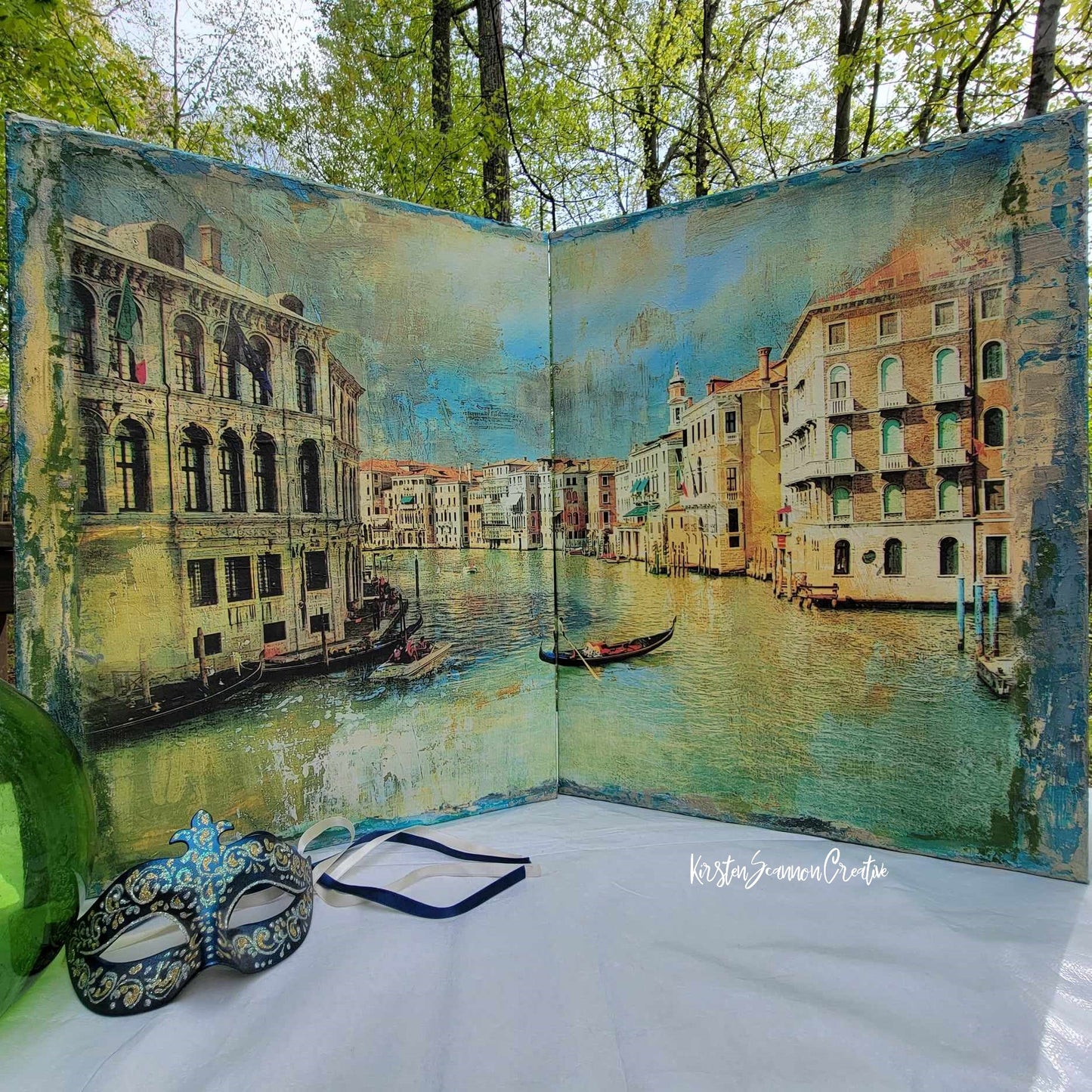 Ride a Gondola in Venice - Mixed Media Gallery-Wrapped Canvas Diptych