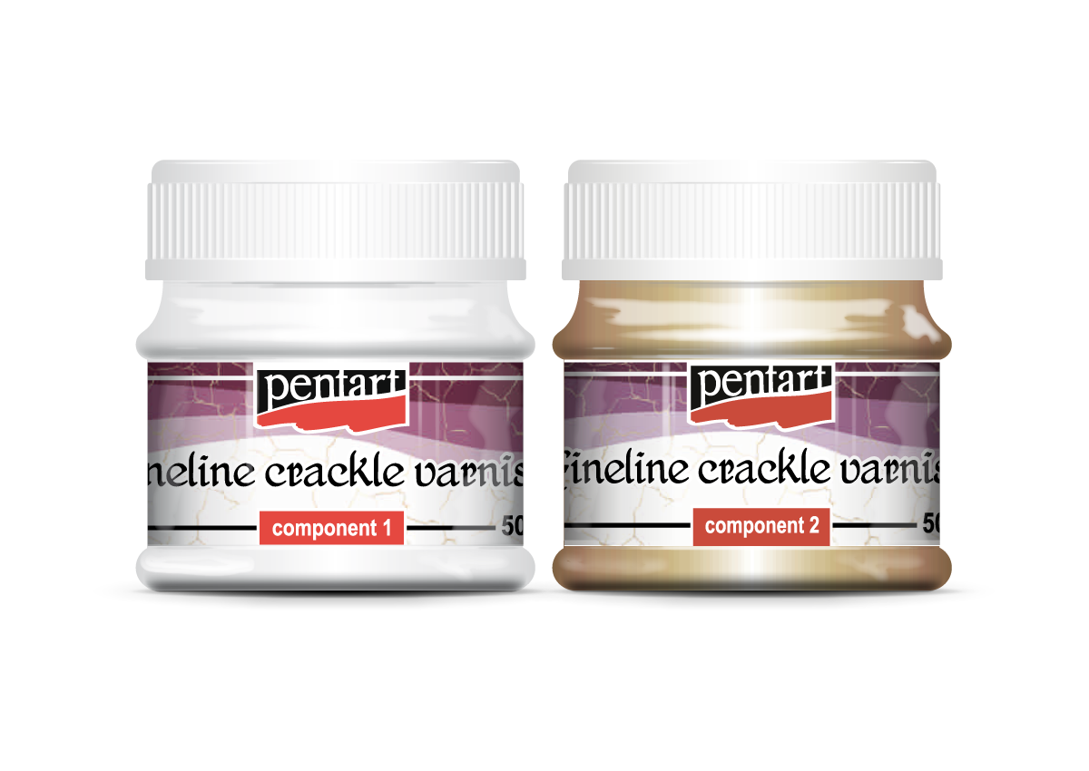 Pentart Fineline Crackle Varnish, 2 Components, 50 ml Set