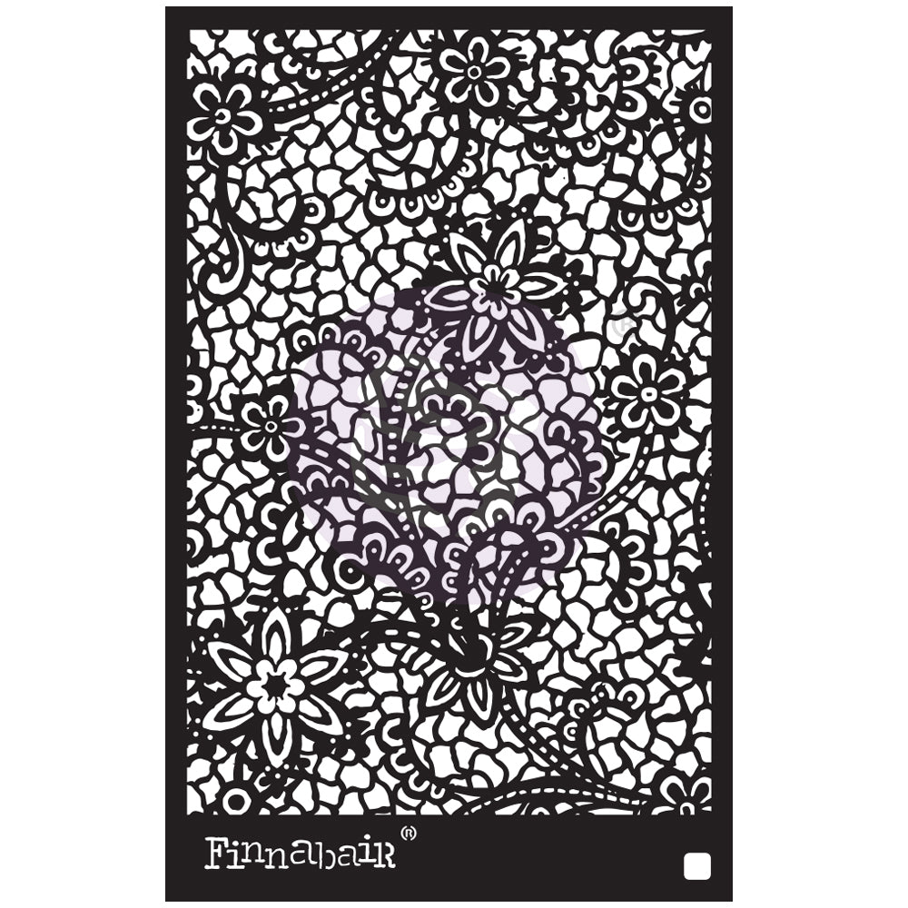 Closeout Sale! Finnabair Stencil - Floral Net - 6" x 9" - 1 piece, 6"x9" for DIY Projects, Scrapbooking, Art Journals, Mixed Media, Collage