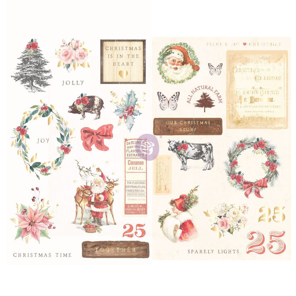 Closeout Sale! Prima Marketing Chipboard Stickers Christmas in the Country