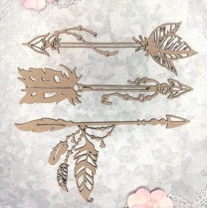 Scrapaholics Boho Arrow Set Chipboard for DIY Projects, Scrapbooking, Art Journals, Mixed Media, Collage