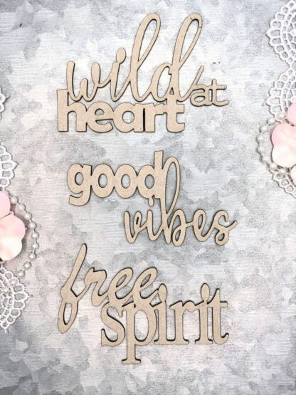Scrapaholics Boho Word Set 1 Chipboard