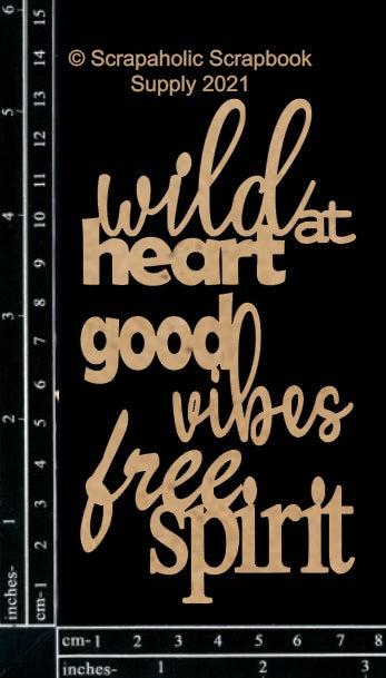 Scrapaholics Boho Word Set 1 Chipboard