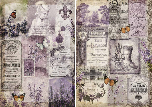 Decoupage Queen Rice Paper Lavender Sisters Rice Paper A4