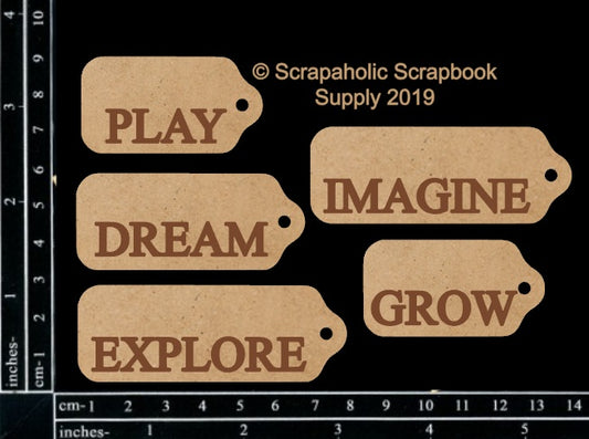 Scrapaholics Explore Tag Set Chipboard